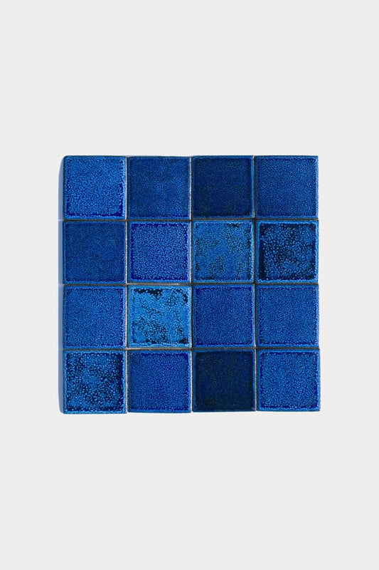Ember COBALT Piedras 11 tile layout on off-white background