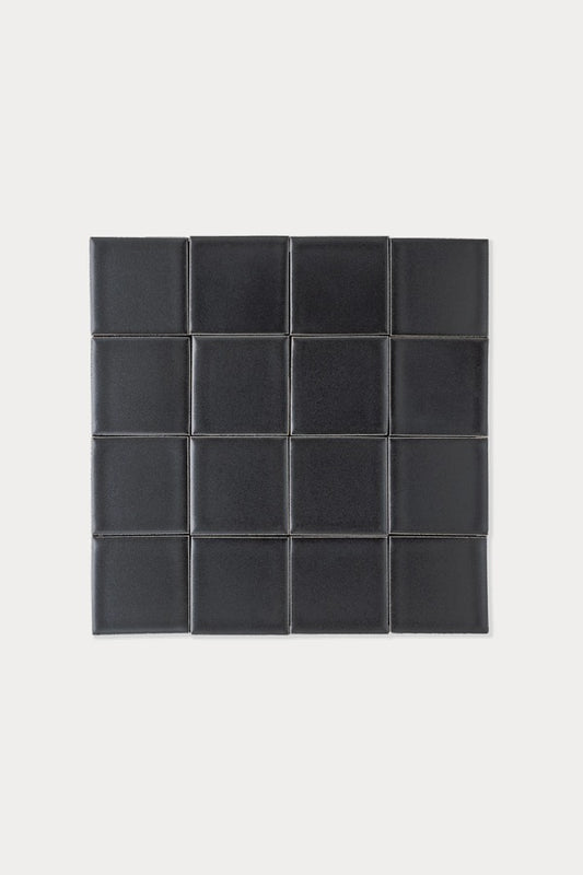 Summit VOLCANO Waxy Black Matte tile layout on off-white background
