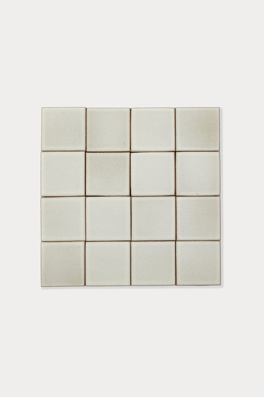 Summit WHITE SANDS Buff Matte tile layout on off-white background