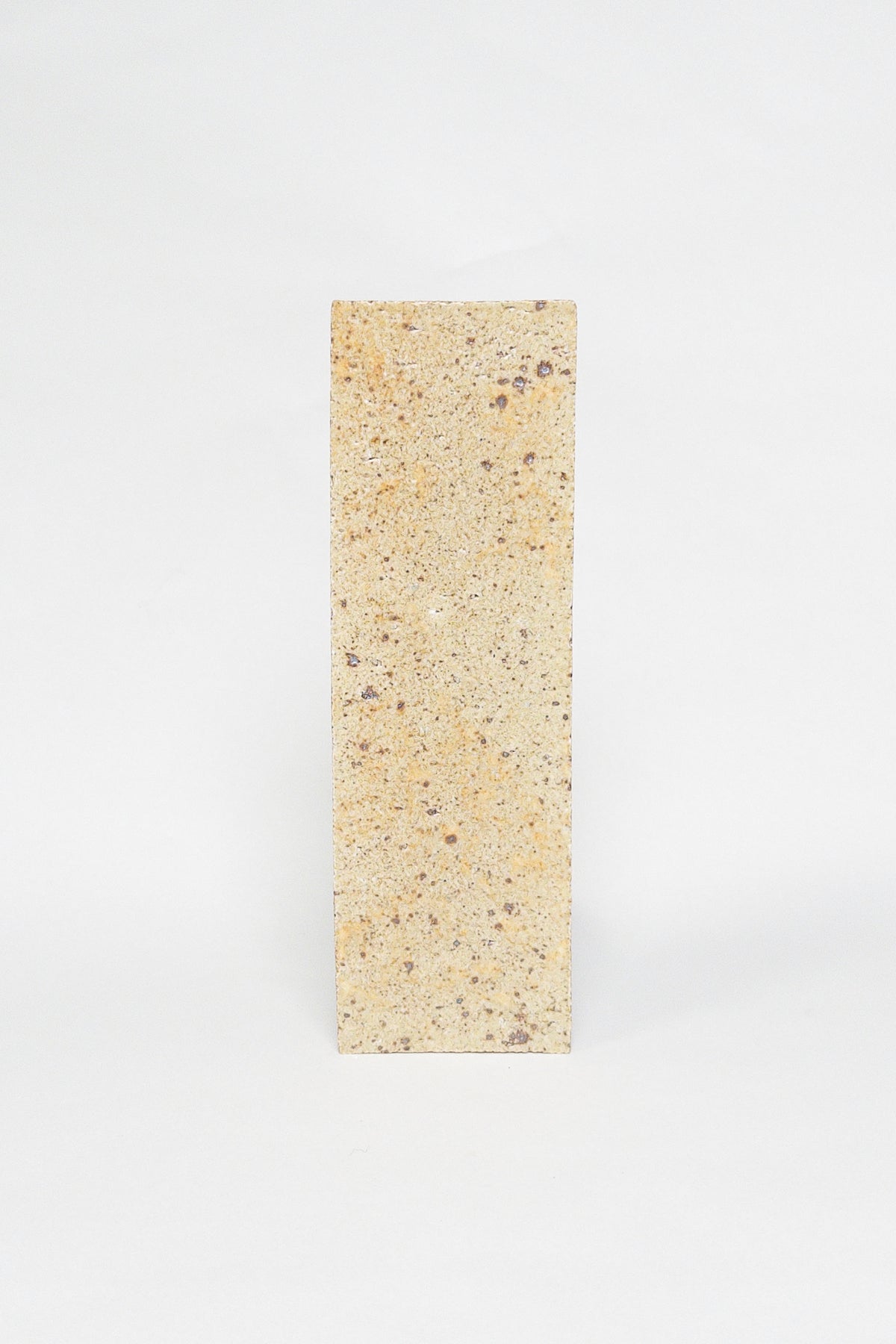 Artisan Birch beige thin brick tile with a satin matte glaze and earthy speckles