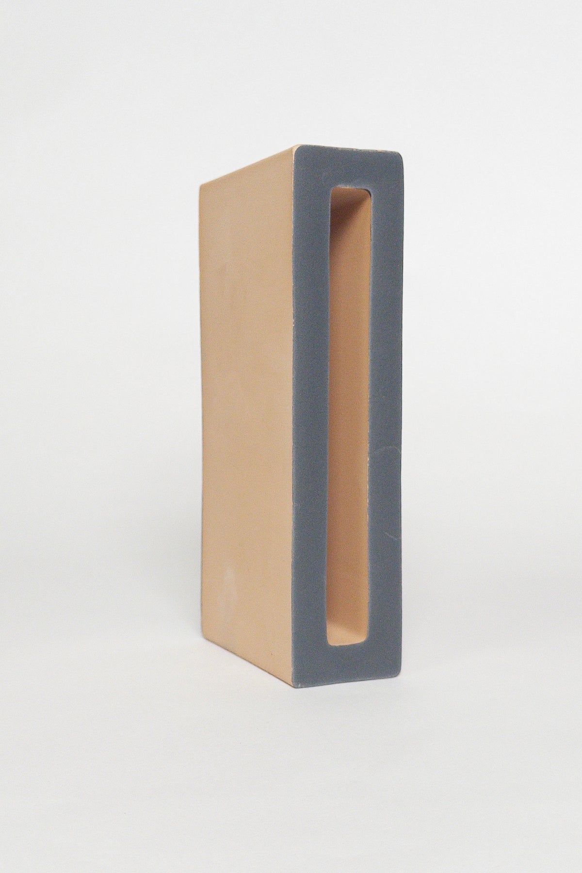 Breezy Black 2x8x4 slim ceramic breeze block with a matte black interior and natural clay exterior