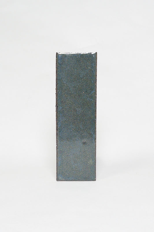 Artisan Deep Sea dark blue green thin brick tile with a glossy glaze and smoky undertones