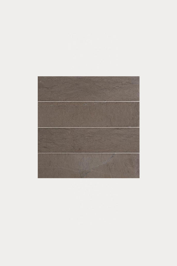 Rectangular tile with horizontal lines on a light gray background