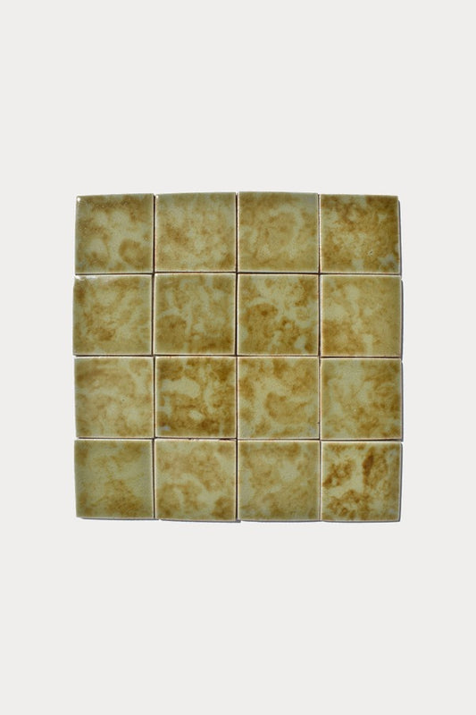 Ember OLIVE Piedras 7 tile layout on off-white background